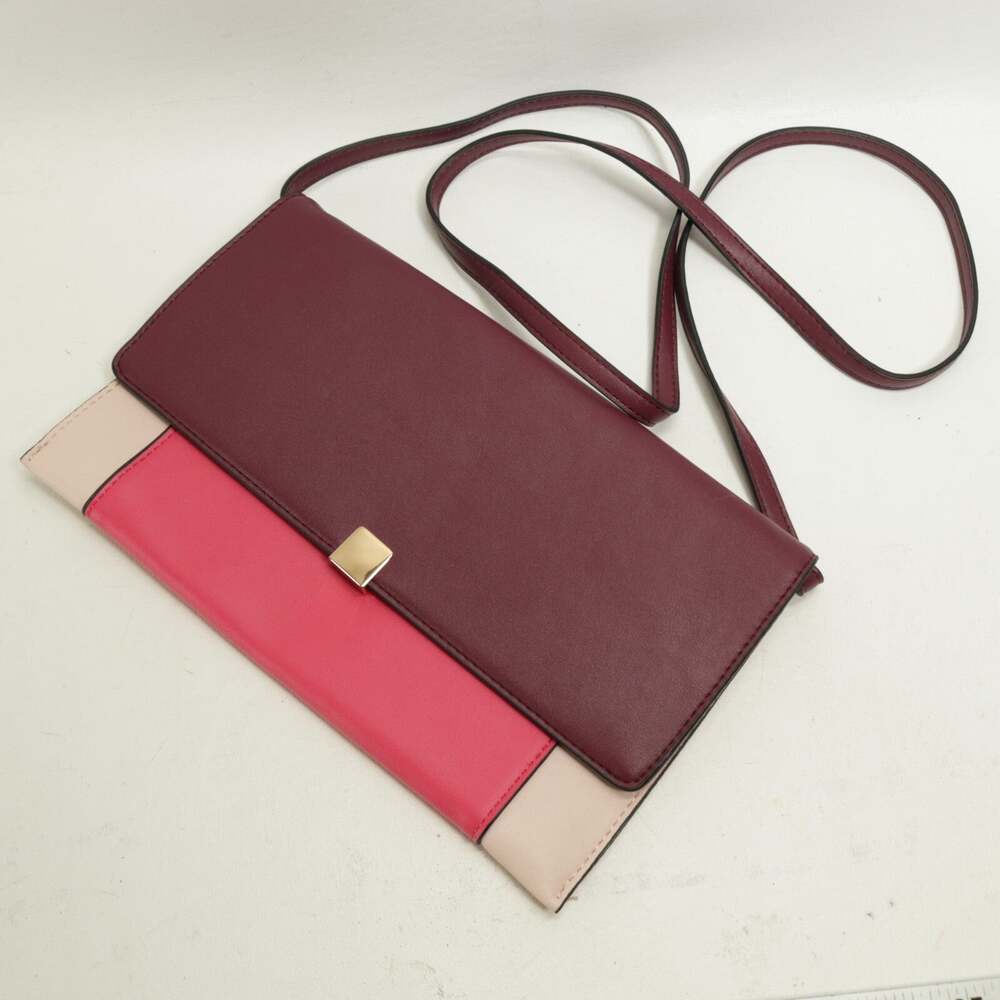 A New Day Crossbody Handbag Burgundy Pink Colorblock Converts Clutch Bag Purse